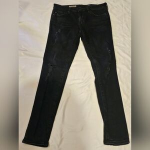 AG Adriano Goldschmied The Legging Ankle Super Skinny distressed jeans- Black 27